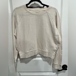 J. Crew Vintage Fleece Sweatshirt Women’s Small Ivory Cream Pullover, Cotton